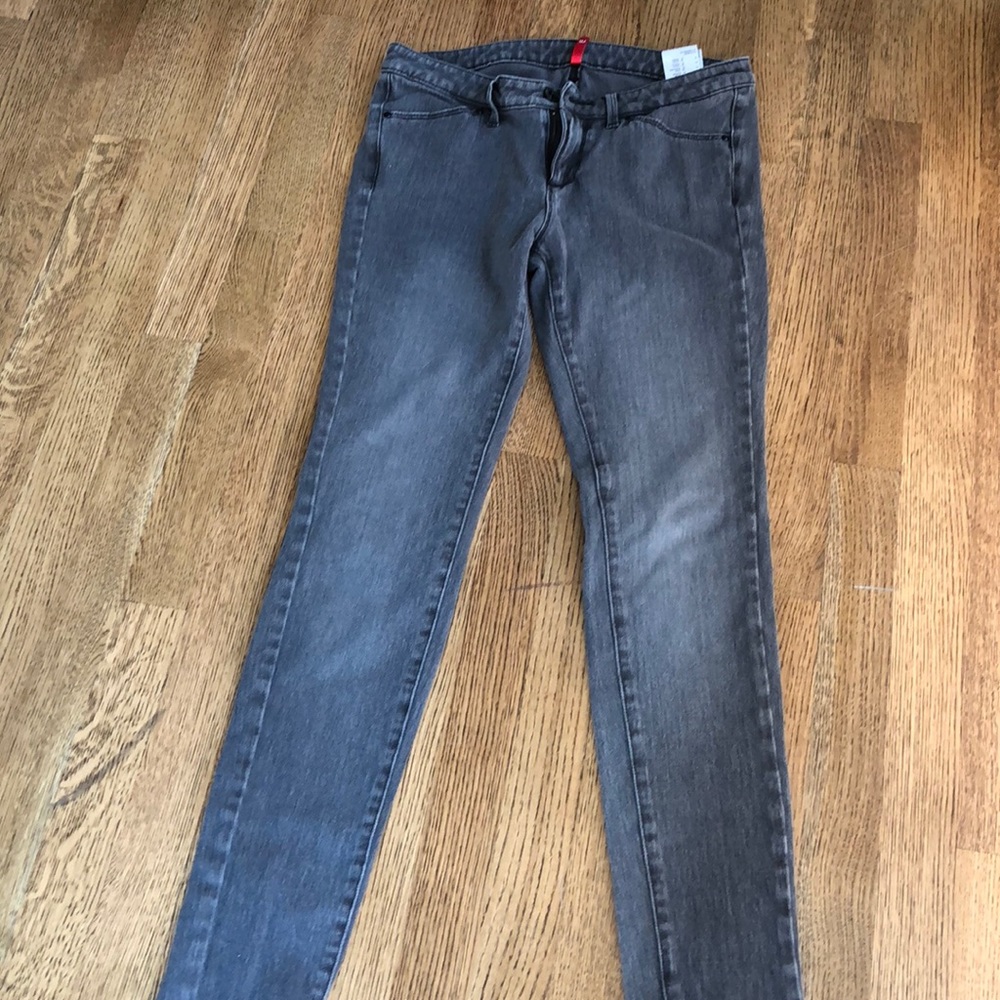 Grey Uniqlo jeans.